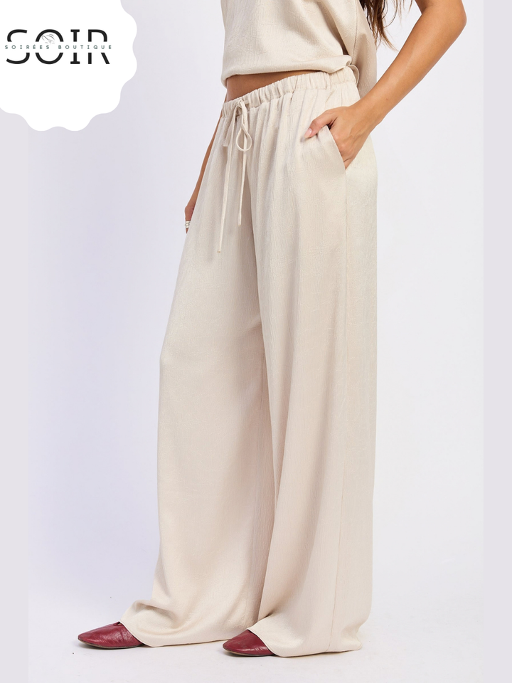 The After Hours Drawstring Pants | Women’s Satin Wide-Leg Drawstring Pants